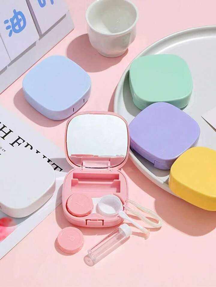 Kit Viajero Portalentes, Estuche, Pinza, chupa , Portaliquido y espejo